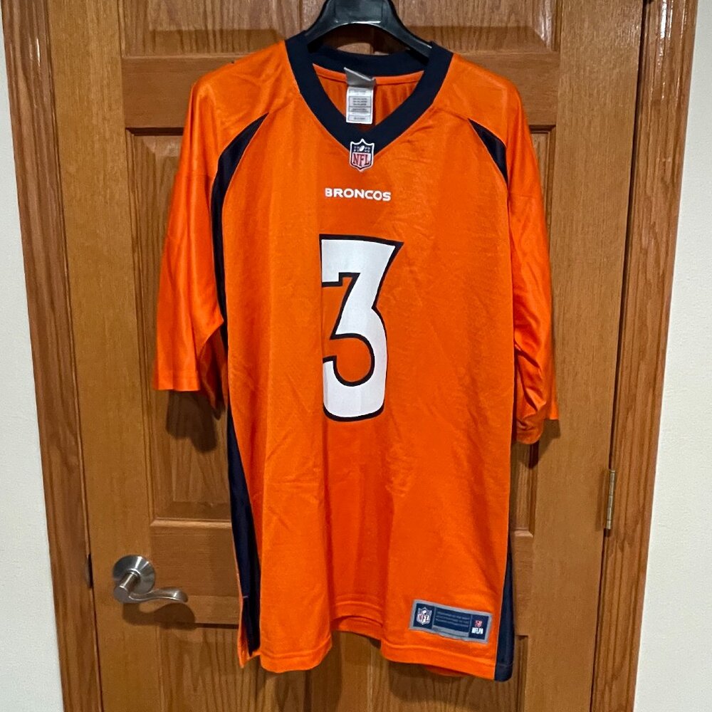 NIKE NFL NFLPA Russell Wilson 3 Denver Broncos Men's 2XL Orange Pro Line Jersey
